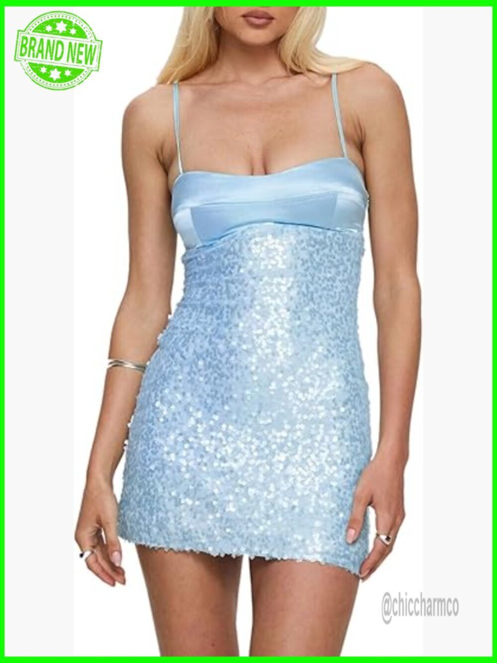 Sparkly Sequin Mini Dress Bodycon Sleeveless Cocktail Party Clubwear